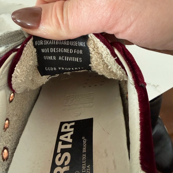 Golden Goose Burgundy Superstar sneakers velvet *rare* - Picture 6 of 8